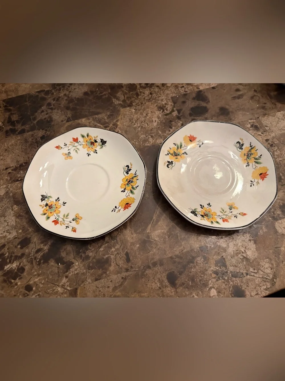(2) 6 inch Homer Laughlin White Saucers - Vintage era 1920’s & 30’s